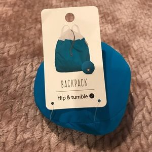 Flip and tumble Drawstring Backpack in Teal